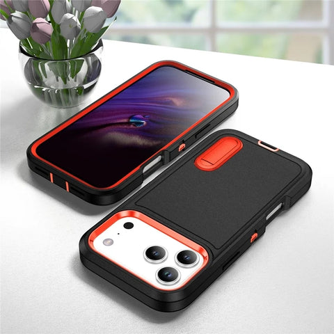 iPhone 17 Pro Max  EVA 3-in-1 Design PC Silicone Kickstand Phone Case
