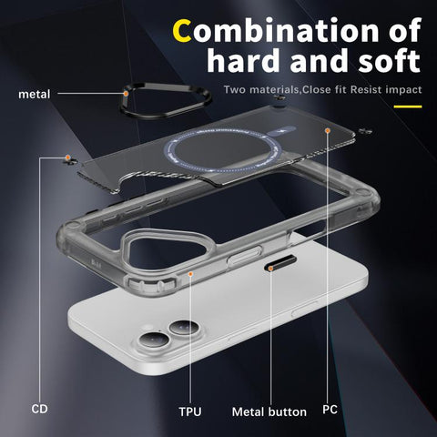 iPhone 17 Skin-feel TPU PC magnetic ring phone case
