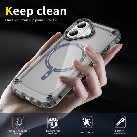 iPhone 17 Skin-feel TPU PC magnetic ring phone case