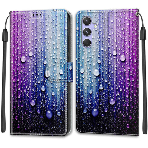 Samsung A54/A14 M53/A33 painted flip cover card wallet mobile phone case