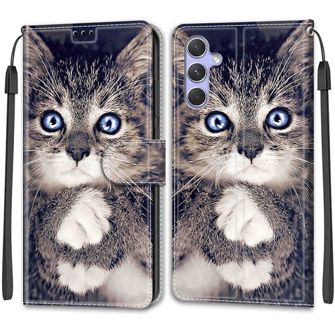 Samsung A54/A14 M53/A33 painted flip cover card wallet mobile phone case