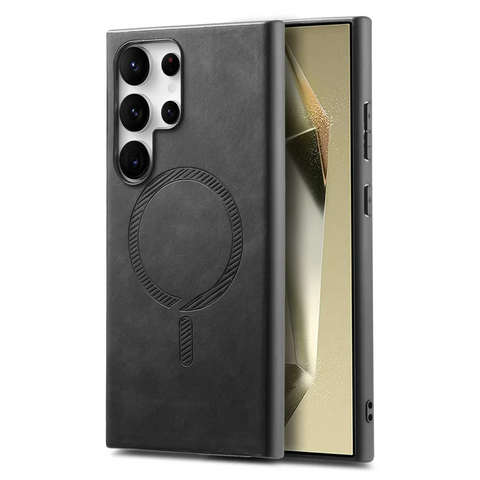 Samsung Galaxy S25 Ultra Leather Compatible with MagSafe Skin-touch Phone Back Cover