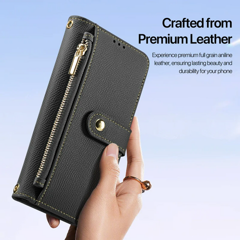 iPhone 16 Pro Max Magnetic Case Cowhide Leather Detachable Phone Cover