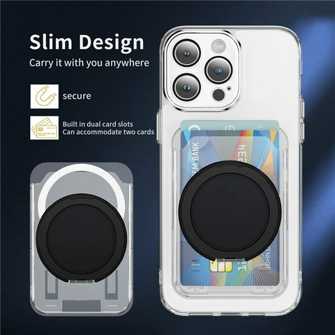 Multi Angle Adjustable Clear Magnetic Phone Card Holder