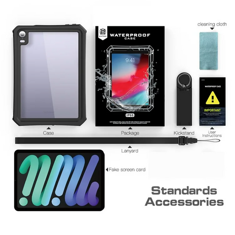 iPad mini (2024) / (2021) 2m Drop-Resistant IP68 Waterproof  Kickstand Case Protective Shell