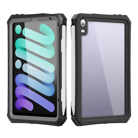 iPad mini (2024) / (2021) 2m Drop-Resistant IP68 Waterproof  Kickstand Case Protective Shell