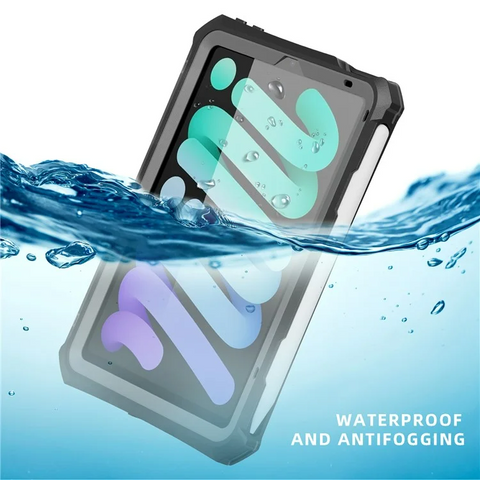 iPad mini (2024) / (2021) 2m Drop-Resistant IP68 Waterproof  Kickstand Case Protective Shell