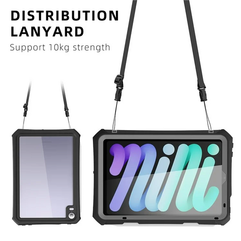 iPad mini (2024) / (2021) 2m Drop-Resistant IP68 Waterproof  Kickstand Case Protective Shell