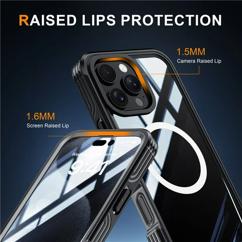 iPhone 16 Pro Max Magnetic PC TPU Shockproof Screen Film Phone Cover
