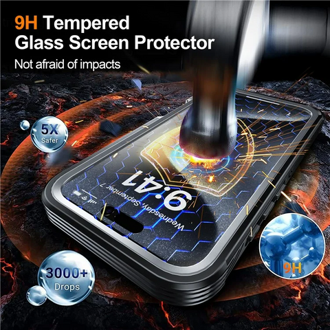 iPhone 16 Pro Max Magnetic PC TPU Shockproof Screen Film Phone Cover