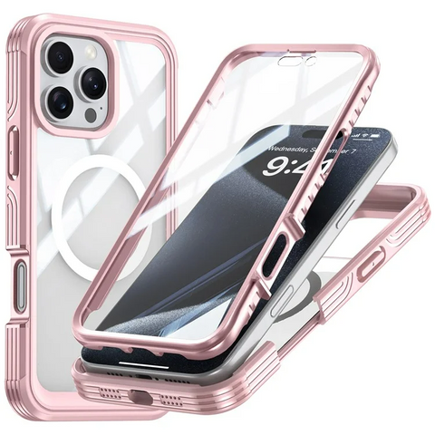 iPhone 16 Pro Max Magnetic PC TPU Shockproof Screen Film Phone Cover