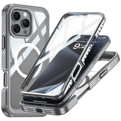 iPhone 16 Pro Max Magnetic PC TPU Shockproof Screen Film Phone Cover