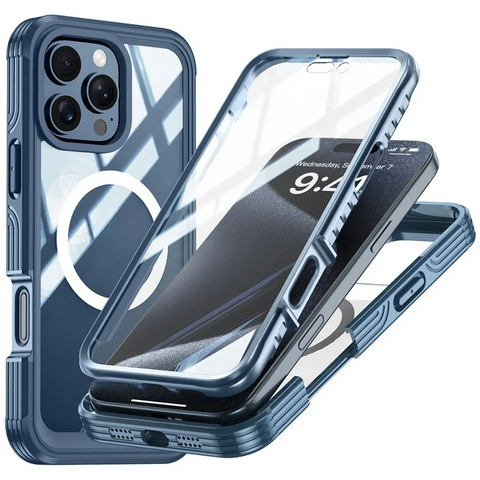 iPhone 16 Pro Max Magnetic PC TPU Shockproof Screen Film Phone Cover