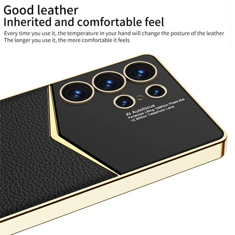 Samsung Galaxy S25 Ultra Electroplating PU Leather PC TPU Phone Cover