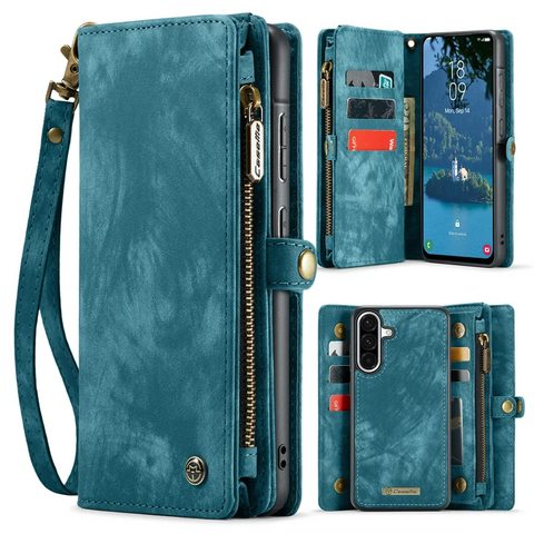 Samsung Galaxy S25 Ultra Leather Cover with Detachable Wallet Strap Phone Cases