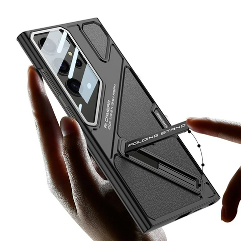 Samsung Galaxy S25 Ultra Kickstand Mecha Style Shockproof PC PU Phone Cover