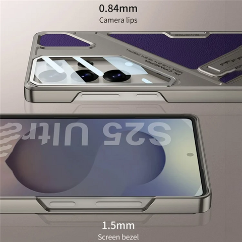 Samsung Galaxy S25 Ultra Kickstand Mecha Style Shockproof PC PU Phone Cover