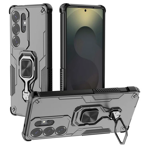Samsung Galaxy S25 Ultra Case Rotatable Ring Kickstand PC TPU Shockproof Phone Cover