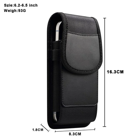 iPhone 16 Plus / 16 Pro Max / Samsung Galaxy S25 Ultra Magnetic Oxford Fabric Belt Clip Waist Bag Card Slot 6.7 / 6.9 inch Phone Case Holster