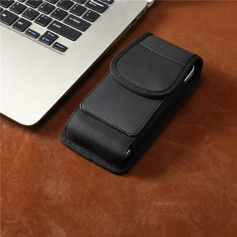iPhone 16 Plus / 16 Pro Max / Samsung Galaxy S25 Ultra Magnetic Oxford Fabric Belt Clip Waist Bag Card Slot 6.7 / 6.9 inch Phone Case Holster