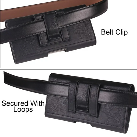 iPhone 16 Pro Max / Samsung Galaxy S25 Ultra Horizontal Elastic Phone Holster with Card Slot 6.7 - 6.9 inch Waist Bag phone case