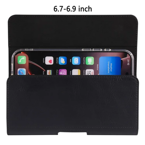 iPhone 16 Pro Max / Samsung Galaxy S25 Ultra Horizontal Elastic Phone Holster with Card Slot 6.7 - 6.9 inch Waist Bag phone case