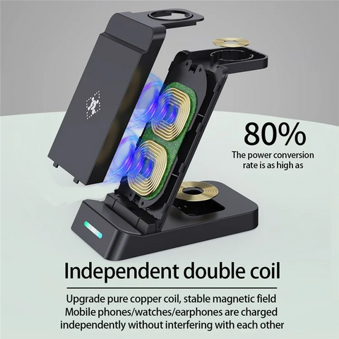 Samsung Watch 3 / 4 / 5 / 6 / 7 / Phone / Earphones Wireless Charging Stand B-20A 3 in 1 Wireless Charger