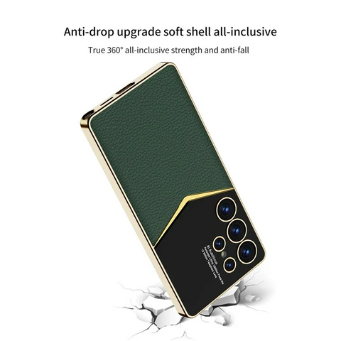 Samsung Galaxy S25 Ultra Electroplating PU Leather PC TPU Phone Cover