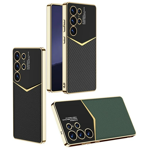Samsung Galaxy S25 Ultra Electroplating PU Leather PC TPU Phone Cover