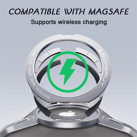iPhone16 Pro Max/16 Pro/16 360° Rotating Ring Stand MagSafe Ultra-Thin Aluminum Alloy All-Round Protection Phone Case