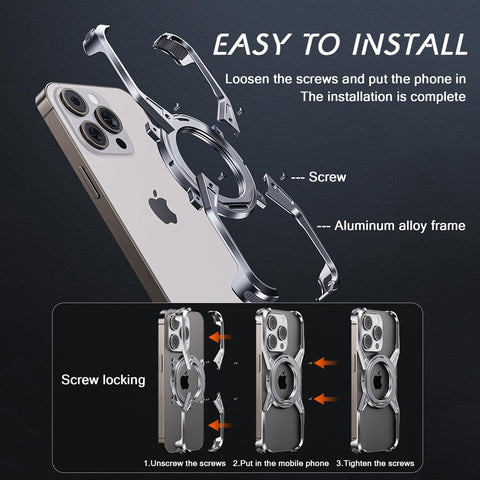 iPhone16 Pro Max/16 Pro/16 360° Rotating Ring Stand MagSafe Ultra-Thin Aluminum Alloy All-Round Protection Phone Case