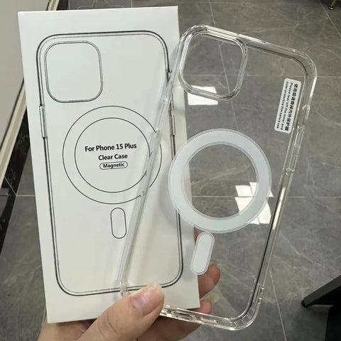 iPhone transparent wireless magnetized phone case