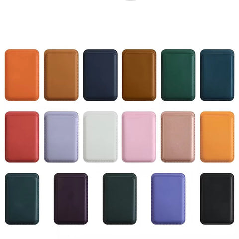 Leather magnetic phone card bag holder