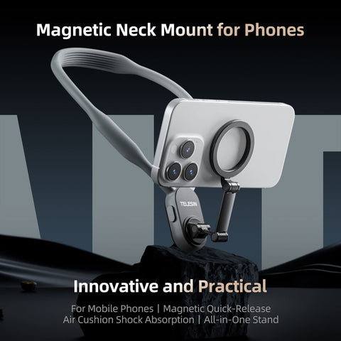 Silicone magnetic neck mobile phone stand
