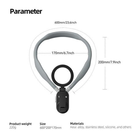 Silicone magnetic neck mobile phone stand