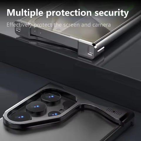 Samsung Galaxy S22 S23 S24 S25 Ultra Plus Irregular Metal Bumper Aluminum Cooling Shockproof Phone Case Cover