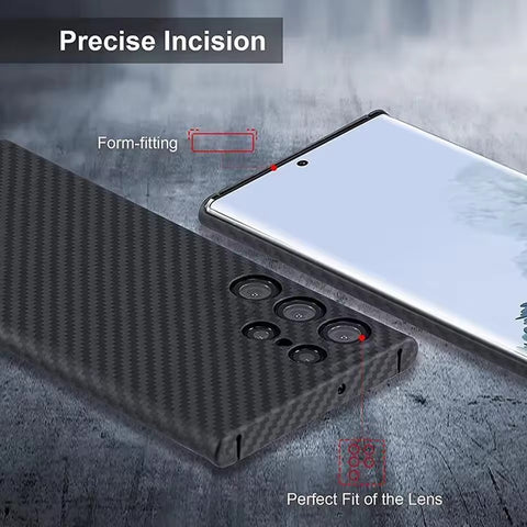Samsung Galaxy S23 S24 Ultra Plus Aramid Fiber Ultra-Thin Kevlar Pure Carbon Fiber Shockproof Phone Case