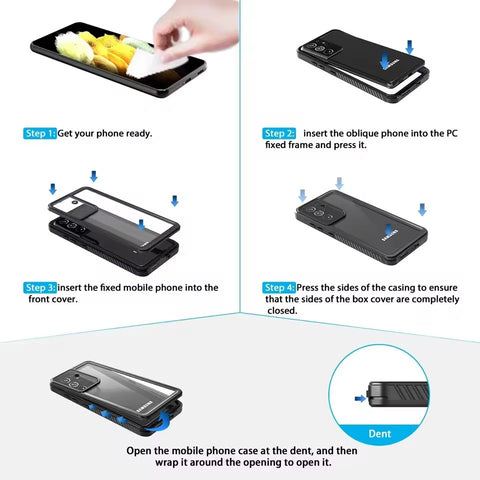Samsung S25Edge S25 S24 Ultra S23 Plus S21 S20 FE Anti-scratch Swim Dustproof IP68 Waterproof Phone Case Diving
