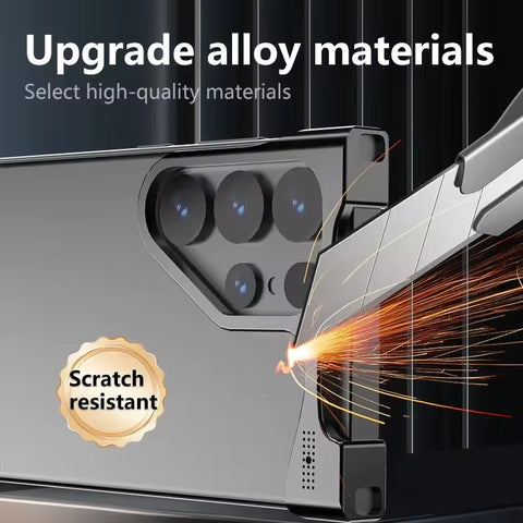 Samsung Galaxy S22 S23 S24 S25 Ultra Plus Irregular Metal Bumper Aluminum Cooling Shockproof Phone Case Cover