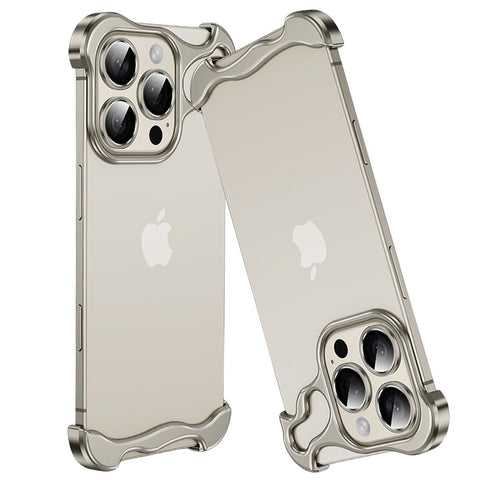 iPhone 16 Pro Max/16 Pro/16 Plus/16 Camera Lens Protector Slim Thin Naked Borderless Special-Shaped Aluminum Metal Corner Pad Anti-Fall Phone Case