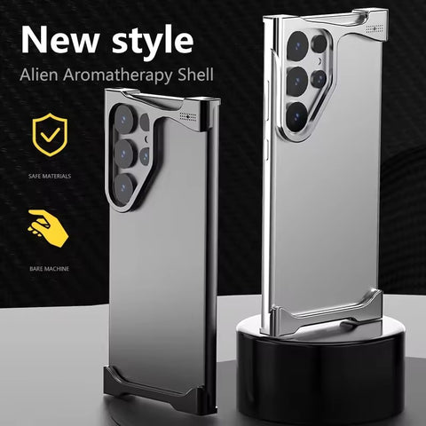 Samsung Galaxy S22 S23 S24 S25 Ultra Plus Irregular Metal Bumper Aluminum Cooling Shockproof Phone Case Cover