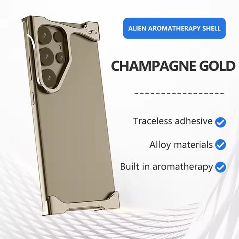 Samsung Galaxy S22 S23 S24 S25 Ultra Plus Irregular Metal Bumper Aluminum Cooling Shockproof Phone Case Cover
