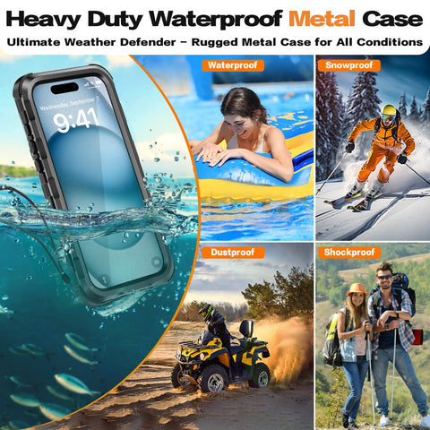 iPhone 16 pro max 360° full-body protective metal MagSafe drop proof waterproof case